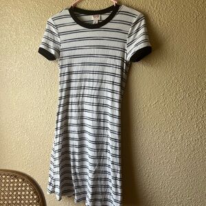 Mossimo Supply Co. Black and White Striped Midi Dress